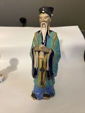 Vintage Antique 10” TALL Chinese Mudman Ceramic Figurine picture
