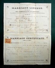 1868 antique MARRIAGE LICENSE gallatin ky SCHOFIELD/TOOL revenue stamp picture