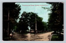 Cortland NY-New York, Scenic Greetings Tompkins & Owego, Vintage c1912 Postcard picture