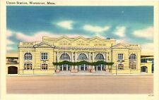 Vintage Postcard- Union Station, Worcester, MA. Early 1900s picture