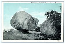 c1940 Round Granite Boulder Famous Balancing Rock Fredericksburg Texas Postcard picture