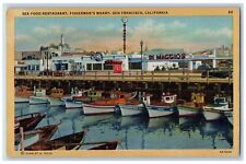 San Francisco California CA Postcard Sea Food Restaurant Fisherman's Wharf c1947 picture