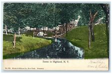 1911 Exterior View River Lake Scene Highland New York Vintage Antique Postcard picture