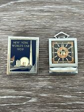 Vintage 1939 NY Worlds Fair Travel Clock Pocket Watch Parts RARE picture