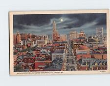 Postcard Skyline from Washington Monument at Night Baltimore Maryland USA picture
