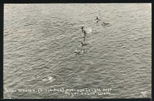 WA Tacoma RPPC 1948 KILLER WHALES Orca in PUGET SOUND Black Fish by PV A-109 picture