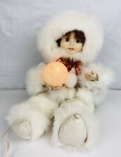Vintage Christmas Animated Lighted Eskimo Girl Snowbaby Telco Motion-ettes EUC picture