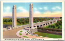 Postcard - Entrance to Soldiers' & Sailors' Memorial Bridge, Harrisburg, PA picture