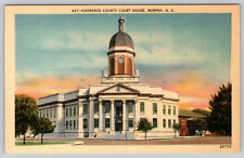 c1940s CHEROKEE COUNTY COURT HOUSE. MURPHY, N. C. Vintage Postcard picture