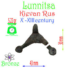 ANTIQUE BRONZE amulet - CROSS LUNNITSA X-XIII CENTURIES  Kievan Rus #23469 picture