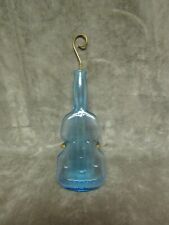 Vintage 1930's Dell Glass Company Light Aqua Color Violin Shaped Bottle Ivy Vase picture