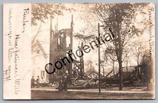 Real Photo Devastating Fire Union Church Vestal Union Broome Cty NY RP RPPC J175 picture