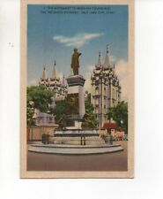 Salt Lake City Utah Brigham Young Monument Vintage Postcard D21 picture