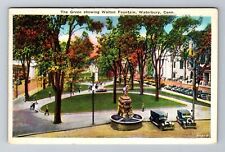 Waterbury CT-Connecticut, Walton Fountain at Green, Antique Vintage Postcard picture