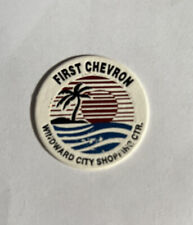 First Chevron Gas Pog Hawaii Slammer Milk Cap Vintage Windward City Shopping picture