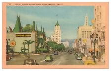 Hollywood California CA Vintage Postcard Hollywood Boulevard Grauman's Unused picture