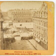 Fallen Place Vendome Column Stereoview 1871 Paris Commune France Communard A2267 picture