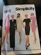 Vtg 1990s Simplicity 9352 Drape Bow Evening Dress SEWING PATTERN UnCUT 12-16 picture