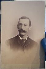 c1880 Dapper Young Mustache Man Malden Massachusetts MA Cabinet Card picture