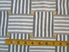 Kravet Over Under Embroidered Fabric Slate Grey white yellow geometric grid BTYd picture
