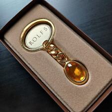 Vintage ROLFS gold keychain November Birthstone Citrine amber yellow faux picture