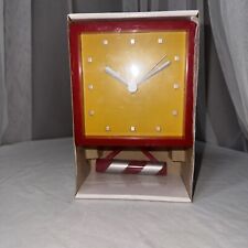 RARE OOP Ikea Bryt Analog Pendulum Wall Clock RED & YELLOW  pop art style picture