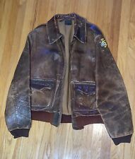 Original WWII A-2  Leather Jacket Sz 44 5th Air Force B-17 Pilot picture