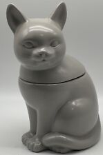 Threshold Stoneware Gray Cat Candy Cookie Jar Canister picture