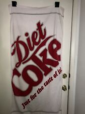 Vintage Diet Coke COCA-COLA Beach Towel White 26” x 56” Logo 100% Cotton picture