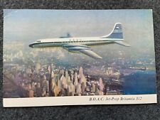 B.O.A.C. Jet Prop Britannia 312 Vintage Airplane Postcard picture