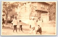 Postcard RPPC Philippines Manila Funeral Procession Street c1920s AP9 picture