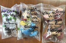 Lot of 3 Disney’s Toy Story Mini Beans Kellogg's Cereal 2001 Buzz Woody Bullseye picture