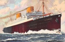 SS COLUMBUS ~ NORD-DEUTSCHER LLOYD LINE, ARTIST IMAGE ~ used Martinique 1930s picture