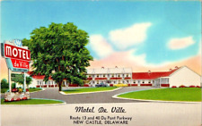 Motel De Ville New Castle Delaware old card vintage postcard a67 picture
