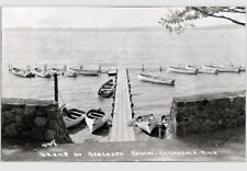 Scene At Beechers Resort Annandale Minneasota  Boats Pier 1949 RPPC Postcard picture