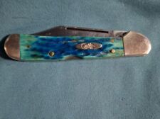 Case XX USA 2001 Pocket Worn Caribbean Blue Bone 61549L SS Copperlock Knife picture