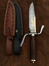 Custom Handmade Damascus Steel Bowie Knife, Stencil  Copper Inlay Bowie Knife  picture