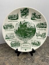 c1960s Rockport Massachusetts Rare Green & White Souvenir Plate Collectible picture
