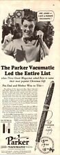 1937 Parker Speedline Vacuumatic Fountain Pen Vintage Print Ad a1 picture