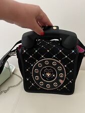 Betsey Johnson Black Rotary Telephone Purse Handbag picture