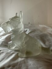 Frosted Glass Scottie Dog Figurines,  Vintage Scottish Terrier picture