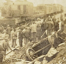 1915 RPPC Postcard Pennsy Train Wreck Railroad Earthquake Pennsylvania PA picture