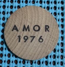 1976 Krewe of AMOR black ink Wood Nickel Mardi Gras Doubloon picture