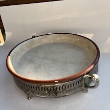 Vintage Weller Cookware Brown & Cream Dish Metal Stand Caddy Carrier Pat’d 1914 picture