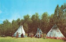 Weirs Beach, New Hampshire Postcard Indian Village Tepees at Funspot c 1965+ B6 picture