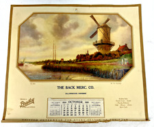 VTG 1928 The Back Merc. Co., Ellinwood, KS, Advertising Calendar - 12