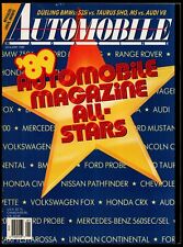 JANUARY 1989 AUTOMOBILE MAGAZINE, '89 ALL-STARS, BMW 535i vs TAURUS SHO, M5, AUD picture