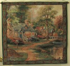Vintage Thomas Kinkade Wall Tapestry w/Wood Rod 