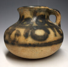 Ancient Terracotta Holy Land Bronze Age Type Glazed Juglet Jar Jug Handled picture