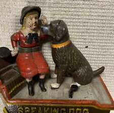 1940’S Cast Iron Mechanical Bank Speaking Dog picture